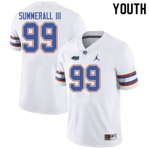 Youth Florida Gators #99 Lloyd Summerall III NCAA Jordan Brand White Authentic Stitched College Football Jersey FKB2262YP